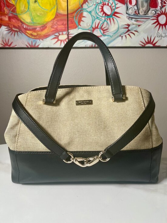 kate spade Handbags - Kate Spade Charlotte Street Large Sloan Black Natural Storybook Satchel